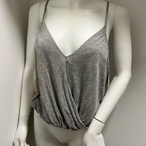 Grey tank top with lace side panels